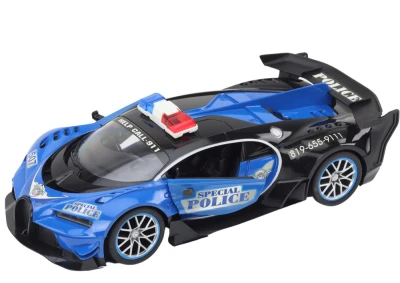 LEAN Toys 19626 Dálkově ovládané RC policejní auto v měřítku 1:12, modré