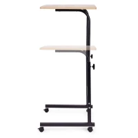 ModernHome TH-LD-6-16 Stolík na notebook s kolieskami na posteľ alebo stoličku, svetlý dub