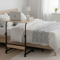 ModernHome TH-LD-6-16 Stolík na notebook s kolieskami na posteľ alebo stoličku, svetlý dub
