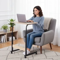 ModernHome TH-LD-6-16 Stolík na notebook s kolieskami na posteľ alebo stoličku, svetlý dub