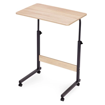 ModernHome TH-LD-6-16 Stolík na notebook s kolieskami na posteľ alebo stoličku, svetlý dub