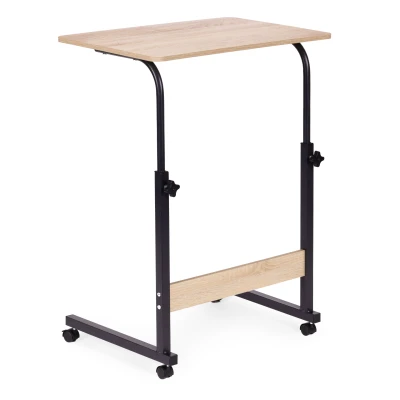 ModernHome TH-LD-6-16 Stolík na notebook s kolieskami na posteľ alebo stoličku, svetlý dub