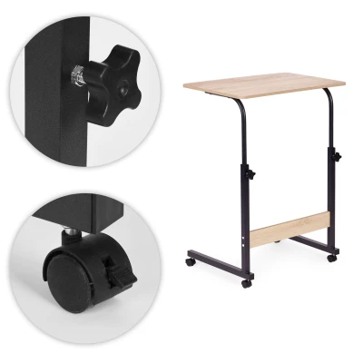 ModernHome TH-LD-6-16 Stolík na notebook s kolieskami na posteľ alebo stoličku, svetlý dub