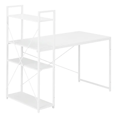 ModernHome TH-SD-5 Počítačový stůl 120×60 cm, regál se třemi policemi, bílý