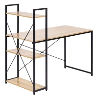 ModernHome TH-SD-6-16 Počítačový stůl 120x60 cm, regál se třemi policemi, hnědý
