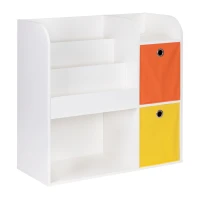 ECOTOYS ZKB-02A Dětský regál s přihrádkami a koši 89×35×88 cm, bílý