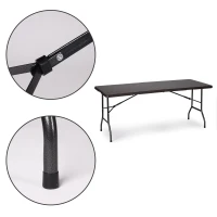 MultiGarden RZK-180B Skládací cateringový zahradní stůl 180 cm, ratan, hnědý