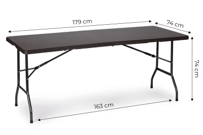 MultiGarden RZK-180B Skládací cateringový zahradní stůl 180 cm, ratan, hnědý