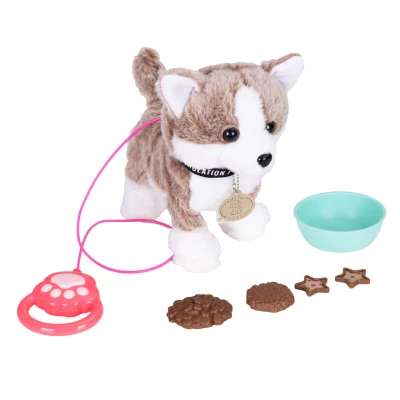 MULTISTORE HC750207-CF Interaktivní pejsek na vodítku Husky s melodiemi
