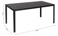 MultiGarden SAK-156 Záhradný stôl pre 6 osôb, 156x78 cm POLYWOOD, čierny