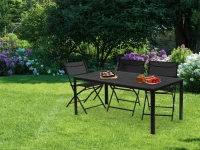 MultiGarden SAK-156 Záhradný stôl pre 6 osôb, 156x78 cm POLYWOOD, čierny
