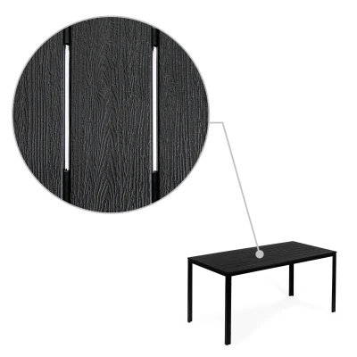 MultiGarden SAK-156 Záhradný stôl pre 6 osôb, 156x78 cm POLYWOOD, čierny