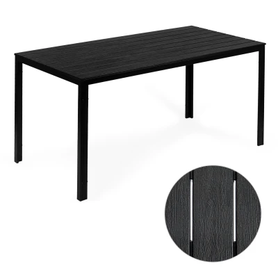 MultiGarden SAK-156 Záhradný stôl pre 6 osôb, 156x78 cm POLYWOOD, čierny
