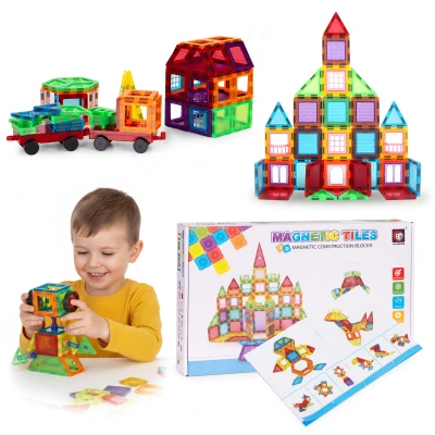 MULTISTORE HC473205 Magnetická stavebnicová súprava: dom, auto a príves, 106 dielov