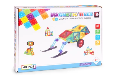 MULTISTORE HC397265 Magnetické kocky dom a auto, 48 kusov