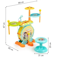 MULTISTORE HC490483 Bicí souprava s klávesnicí 2v1, mikrofon, karaoke, připojení MP3