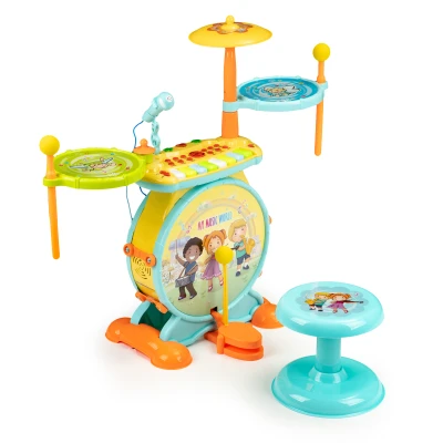 MULTISTORE HC490483 Bicí souprava s klávesnicí 2v1, mikrofon, karaoke, připojení MP3