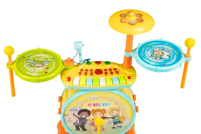 MULTISTORE HC490483 Bicí souprava s klávesnicí 2v1, mikrofon, karaoke, připojení MP3