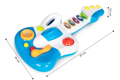 HUANGER HE0503 Dětská elektrická kytara, modrobílá