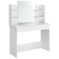 ModernHome PWSHT-20 Kosmetický toaletní stolek s velkým zrcadlem 108 × 40 × 142 cm, bílý