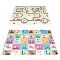 ECOTOYS ECOEVA016 Vzdělávací oboustranná pěnová hrací podložka, skládací, 178×198 cm