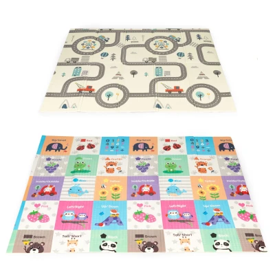 ECOTOYS ECOEVA016 Vzdelávacia obojstranná penová hracia podložka 178×198 cm - skladacia, s taškou