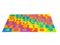 ECOTOYS ECOEVA002 Pěnová vzdělávací podložka, puzzle, písmena a čísla 178×178 cm, 36 ks