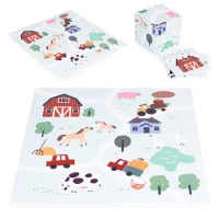 ECOTOYS ECOEVA020 Pěnová podložka pro děti Farma 90,5×90,5 cm, 21 ks