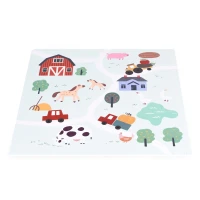 ECOTOYS ECOEVA020 Pěnová podložka pro děti Farma 90,5×90,5 cm, 21 ks