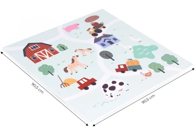 ECOTOYS ECOEVA020 Pěnová podložka pro děti Farma 90,5×90,5 cm, 21 ks