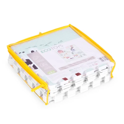 ECOTOYS ECOEVA020 Pěnová podložka pro děti Farma 90,5×90,5 cm, 21 ks