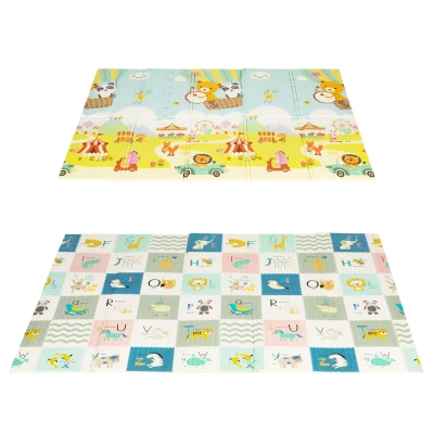 ECOTOYS ECOEVA014 Vzdělávací pěnová hrací podložka, oboustranná, skládací, 147 × 193 cm
