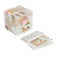 ECOTOYS ECOEVA019 Penová hracia podložka pre deti Farm 90,5 × 90,5 cm, 21 dielov