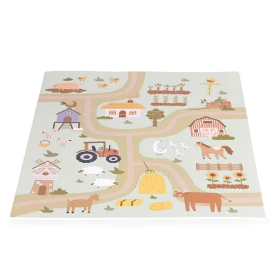 ECOTOYS ECOEVA019 Penová hracia podložka pre deti Farm 90,5 × 90,5 cm, 21 dielov