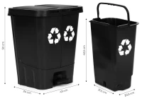 MULTISTORE MO-40C-1-K Dvoukomorový odpadkový koš 40 l, černý