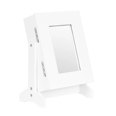 ModernHome FH-JC0120 Šperkovnice se zrcadlem 19,5 × 13,5 × 26,6 cm, bílá