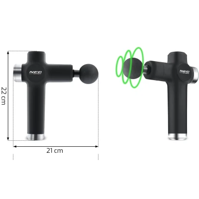 Neo-Sport NS-501 Masážní pistole, 8 nástavců, 2500 mAh, černá