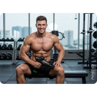 Neo-Sport NS-503 Masážní pistole s gelovou chladící hlavicí, 9 nástavců, černá