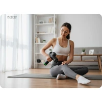 Neo-Sport NS-503 Masážní pistole s gelovou chladící hlavicí, 9 nástavců, černá