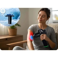 Neo-Sport NS-503 Masážní pistole s gelovou chladící hlavicí, 9 nástavců, černá
