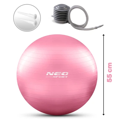 Neo-Sport NS-950 Gymnastická lopta 55 cm, pumpa, ružová