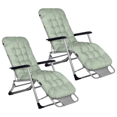 Sofotel 286403 Zahradní skládací lehátko s polštářkem ChillWell, sada 2 ks, světle zelené