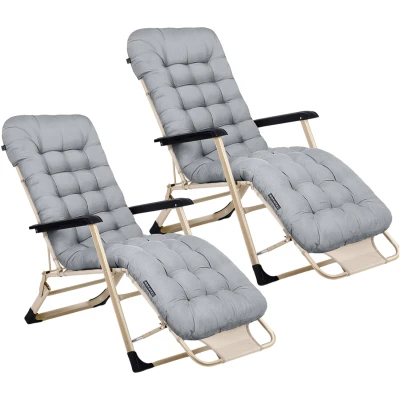 Sofotel 286402 Záhradné skladacie ležadlo s vankúšom ChillWell, sada 2 ks, svetlo sivá