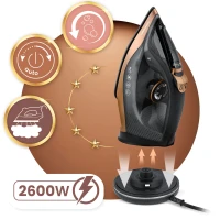 Berdsen BD-333 Akumulátorová parná žehlička s keramickou žehliacou plochou, 2600 W, čierna
