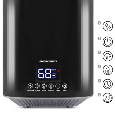 Berdsen BD-502 Zvlhčovač vzduchu 250 ml/h, objem nádrže 2,6 l, černo-šedý