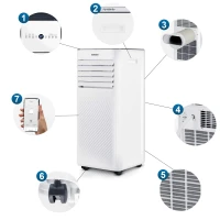 Prenosná klimatizácia Berdsen BD-582 9000 BTU, 2600 W, Wi-Fi, 3 v 1, biela