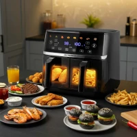Berdsen BD-657 Dvojkomorová fritéza na horúci vzduch XL 10,2 l, 1700 W, čierna