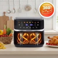 Berdsen BD-657 Dvojkomorová fritéza na horúci vzduch XL 10,2 l, 1700 W, čierna