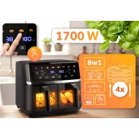 Berdsen BD-657 Dvojkomorová fritéza na horúci vzduch XL 10,2 l, 1700 W, čierna