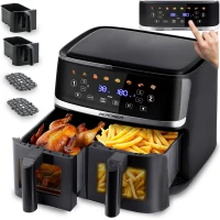 Berdsen BD-657 Dvojkomorová fritéza na horúci vzduch XL 10,2 l, 1700 W, čierna